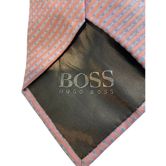 Hugo Boss & Pal Zileri Mens Silk Ties-Brown/Beige, Lavender Striped Made N Italy - Picture 4 of 9